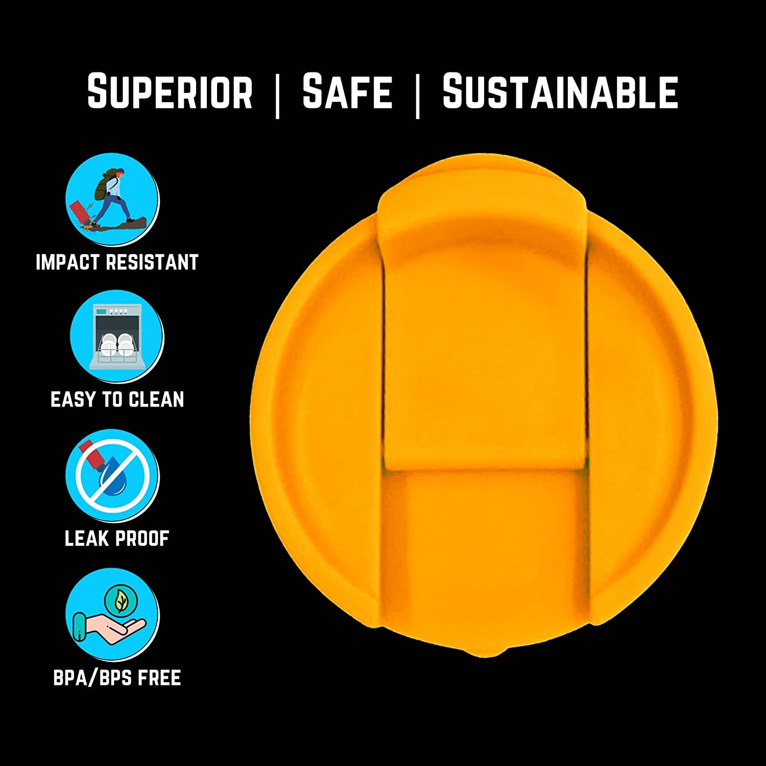 NuRich Hydro Wide Mouth Flip and Sip Replacement Coffee Lid or Cap Accessories Compatible with Hydroflask, Nalgene, and Many More Top Water Bottle Brands Sizes 12 16 18 20 32 40 64 Ounce | XANZ