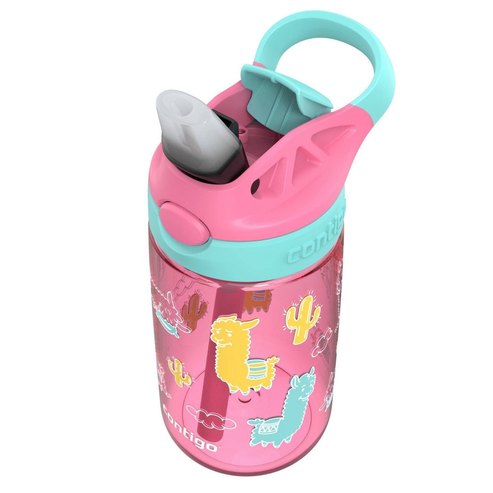 Contigo 14oz Kids' Water Bottle with Redesigned AutoSpout Straw Azalea Jade Vine with Llamas | ASHW