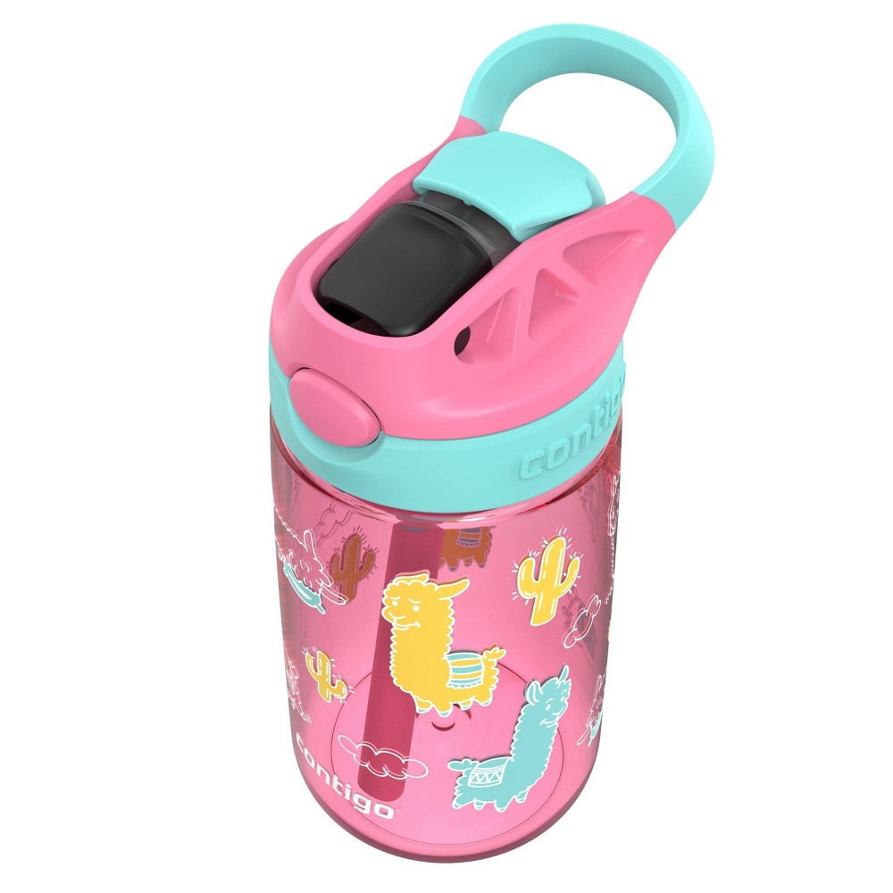 Contigo 14oz Kids' Water Bottle with Redesigned AutoSpout Straw Azalea Jade Vine with Llamas | ASHW