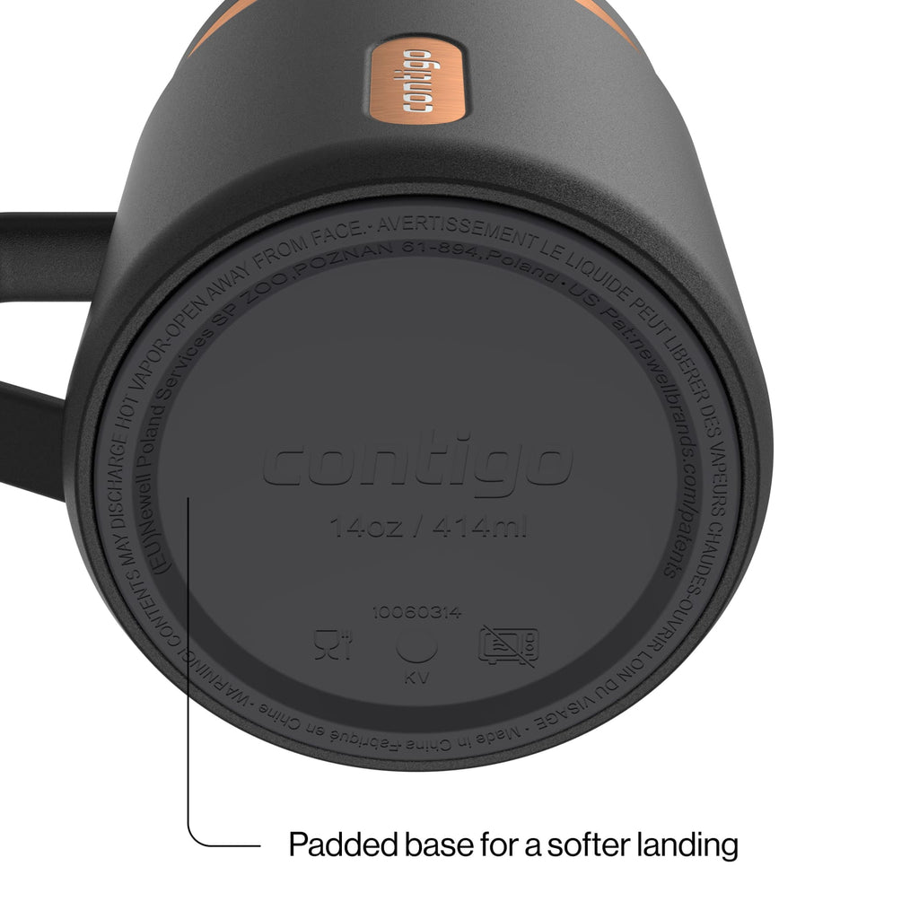 Contigo SnapSeal Leakproof Stainless Steel Reusable Travel Tumbler,Black/Bronze, 14 oz | 5QOZ