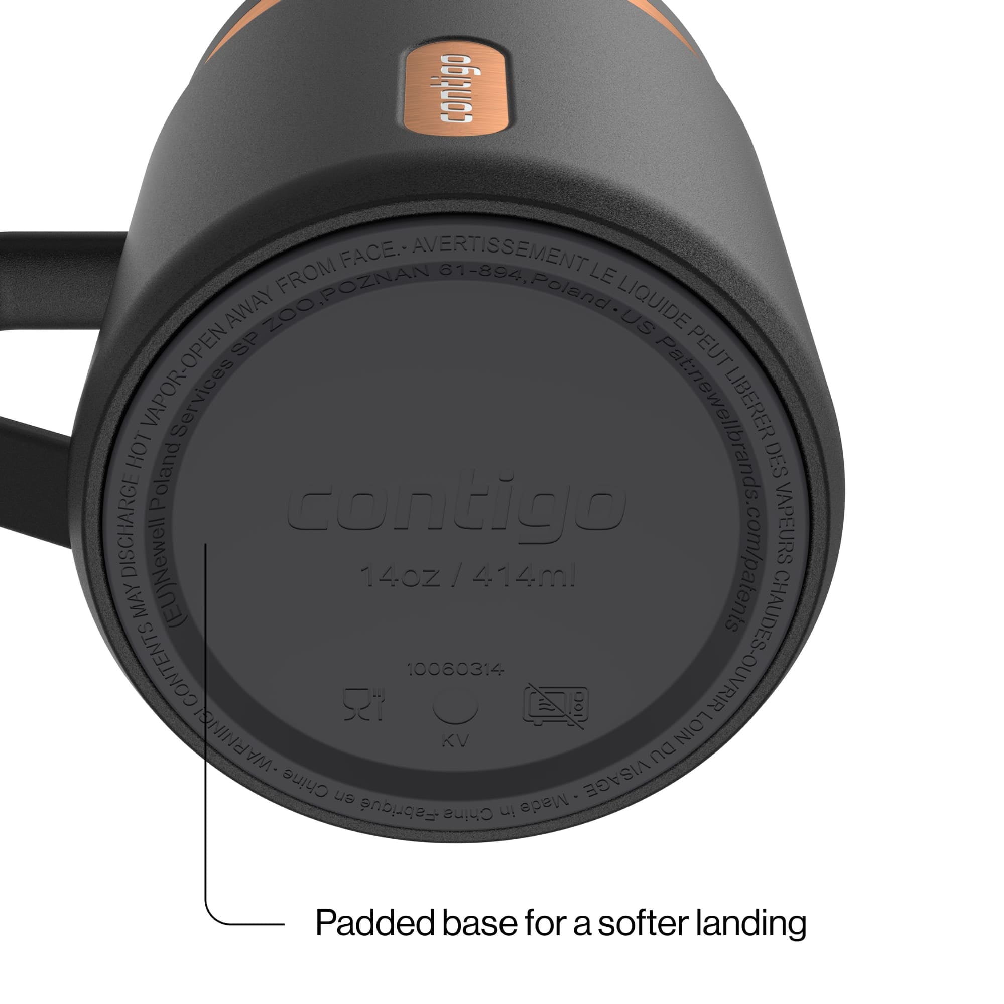 Contigo SnapSeal Leakproof Stainless Steel Reusable Travel Tumbler,Black/Bronze, 14 oz | 5QOZ