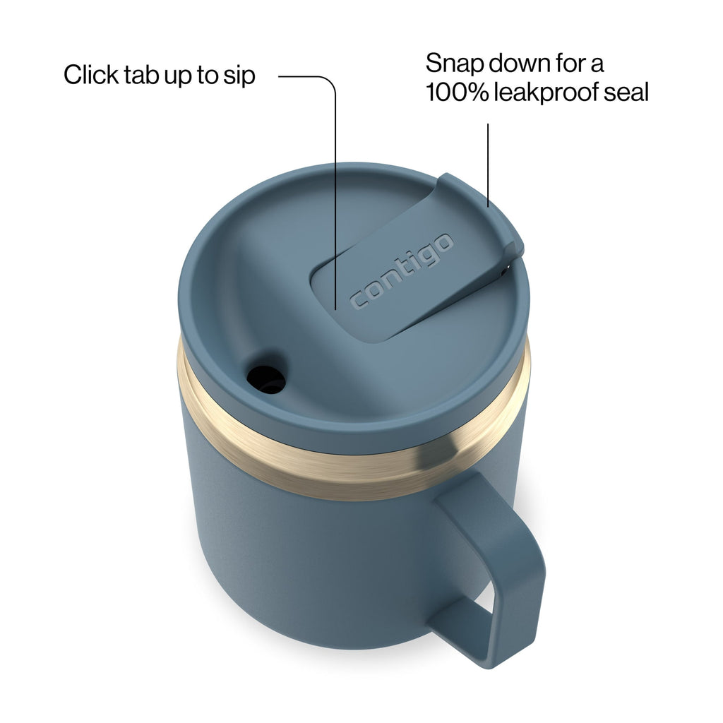 Contigo SnapSeal Leakproof Stainless Steel Reusable Travel Tumbler,Black/Bronze, 14 oz | 5QOZ