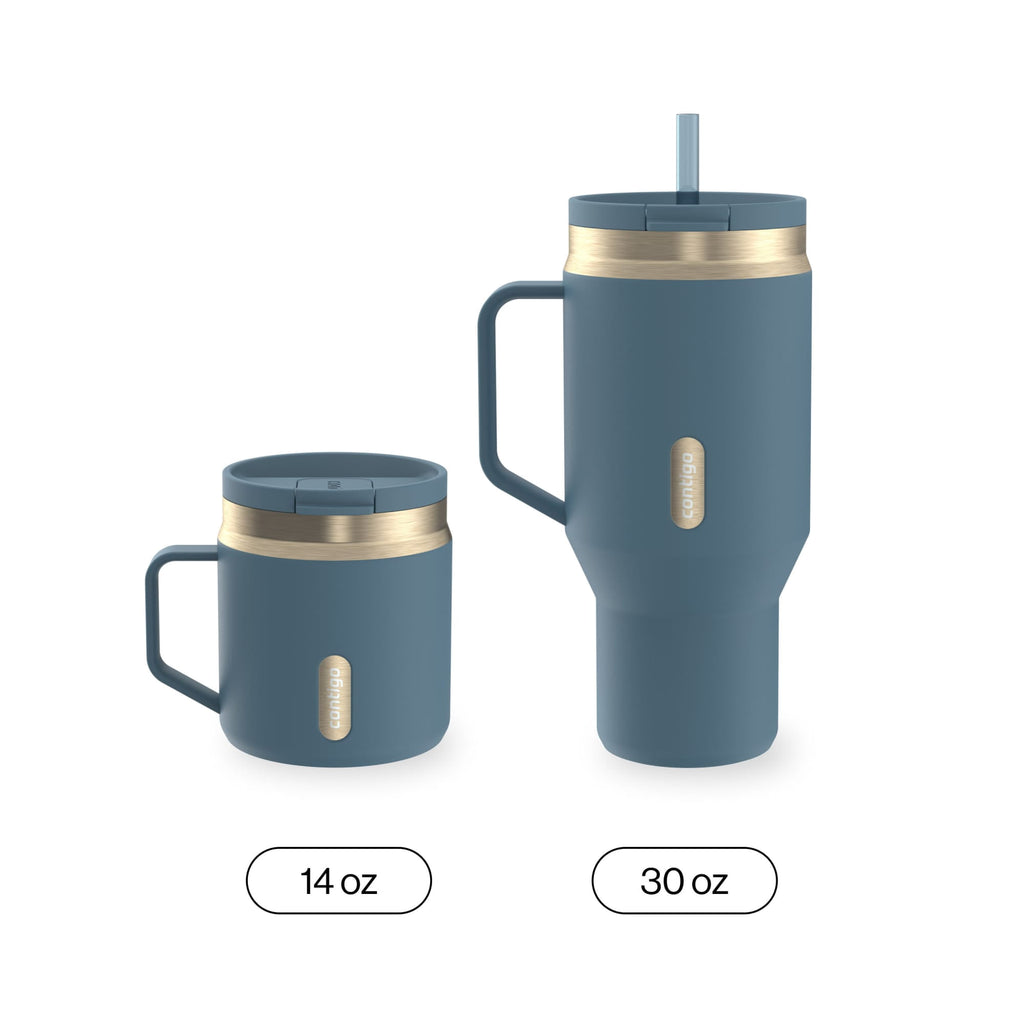 Contigo SnapSeal Leakproof Stainless Steel Reusable Travel Tumbler,Black/Bronze, 14 oz | 5QOZ