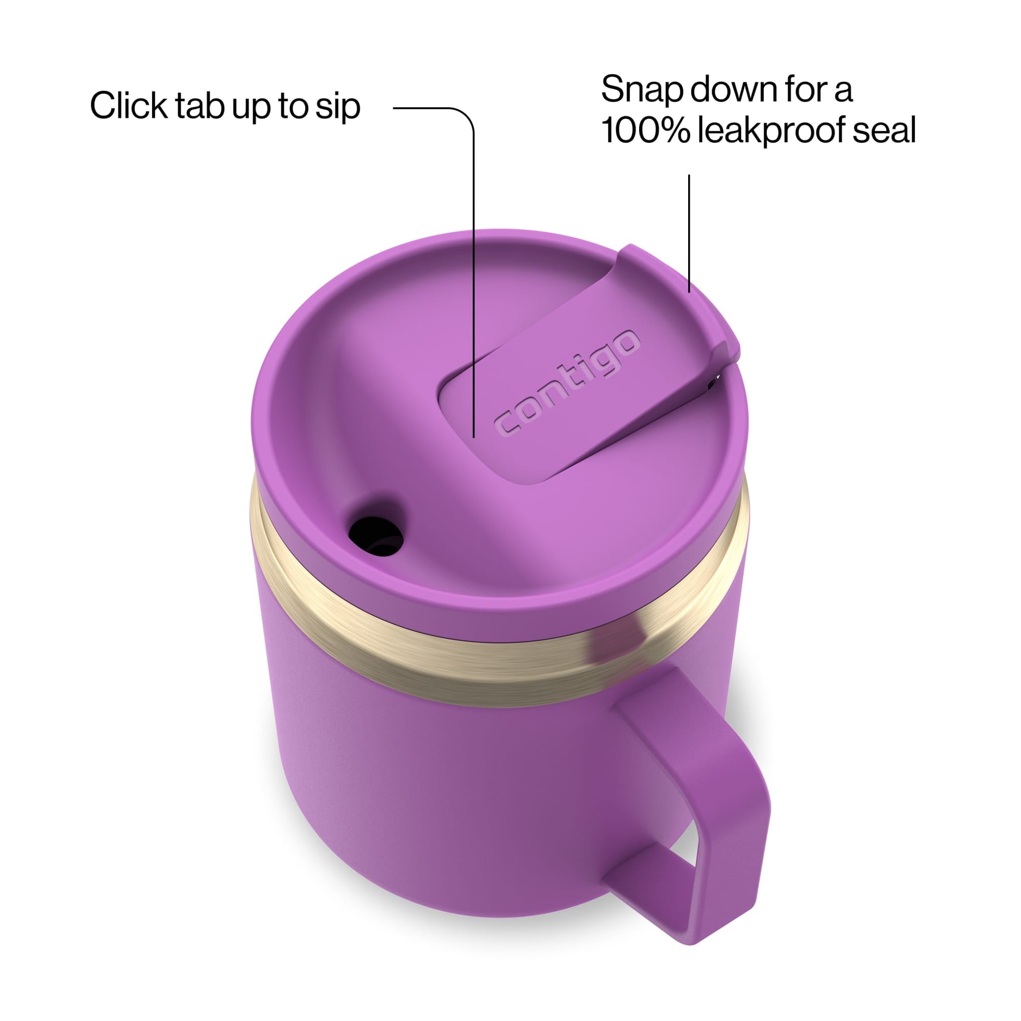 Contigo SnapSeal Leakproof Stainless Steel Reusable Travel Tumbler,Black/Bronze, 14 oz | 5QOZ