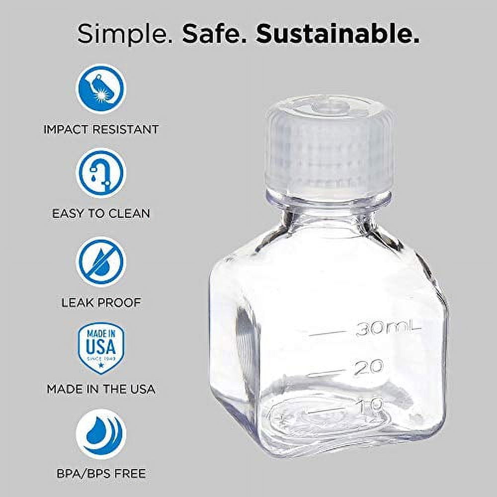 Nalgene Transparent Lexan Polycarbonate Square Storage Bottle - 8 oz. - Clear | JURV