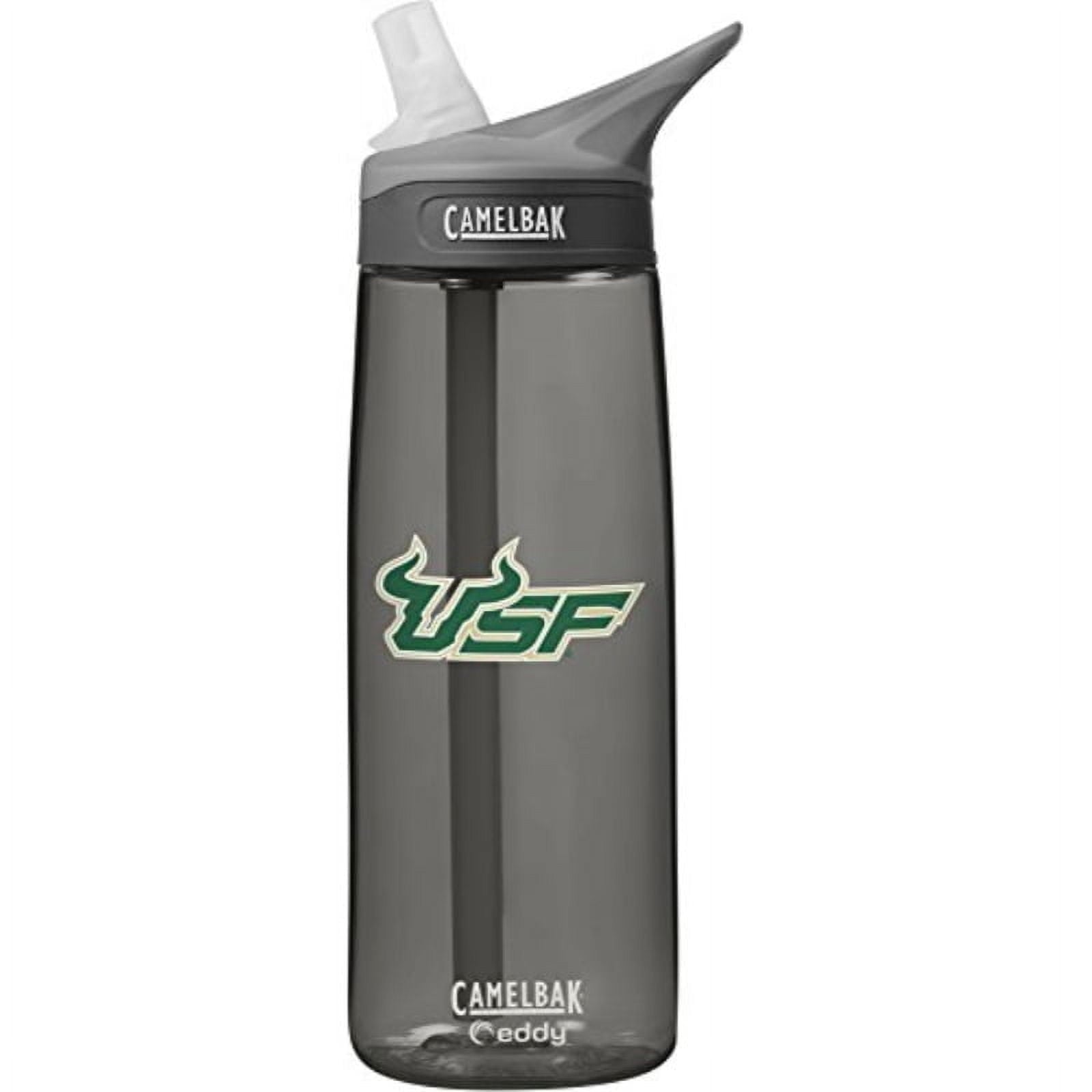 NCAA South Florida Bulls Unisex CamelBak Eddy 75L Collegiate Water Bottle, CHARCOAL, 75 Liter | TABB