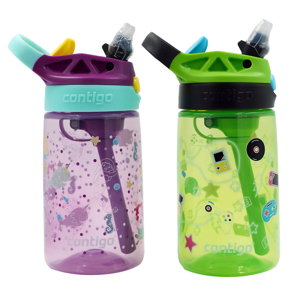Contigo Kid's 14 oz. Aubrey Water Bottle 2-Pack - Bunnies/Frog | WITM