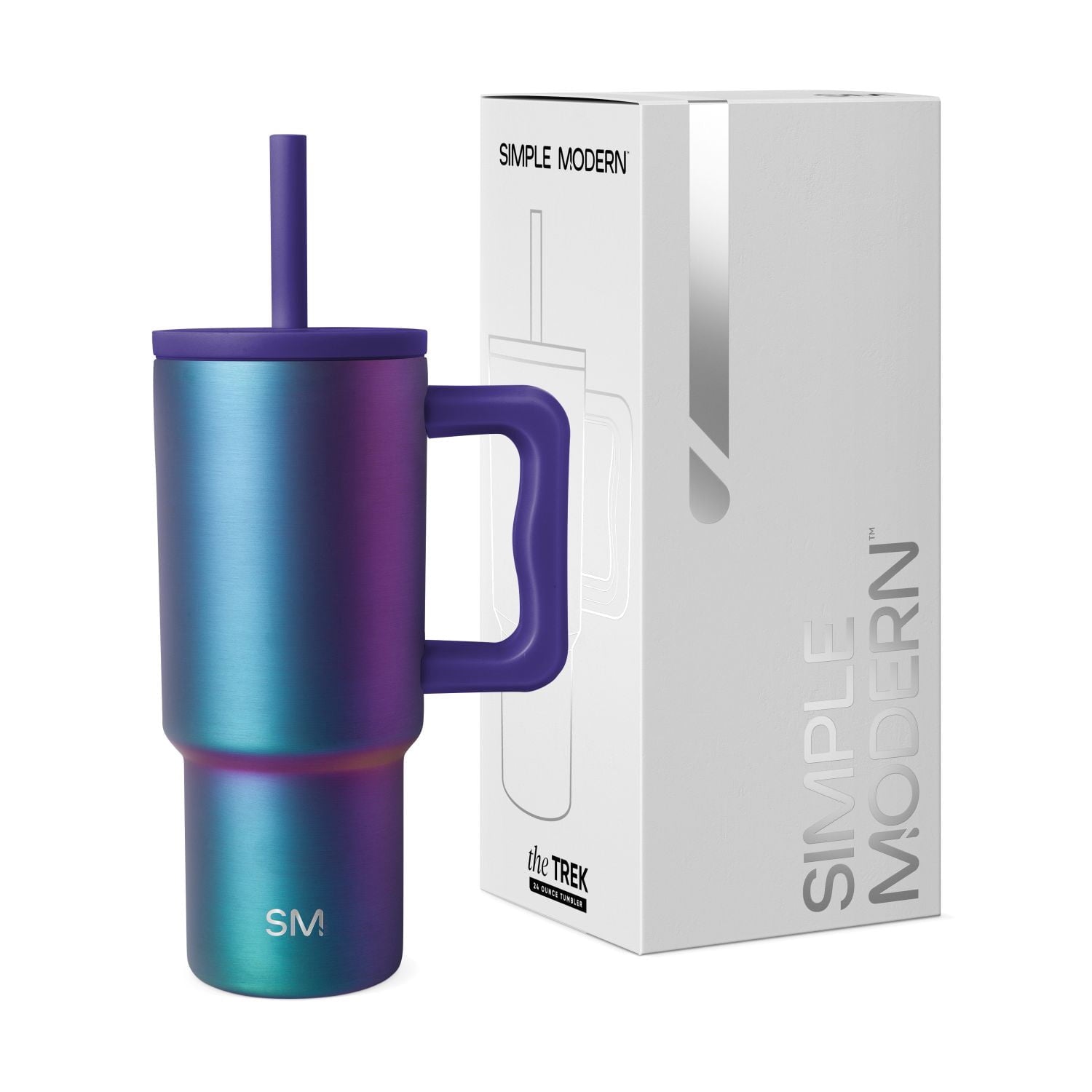 Simple Modern 24oz Trek Tumbler with handle and Silicone Straw Lid | Asteroid | FHBE