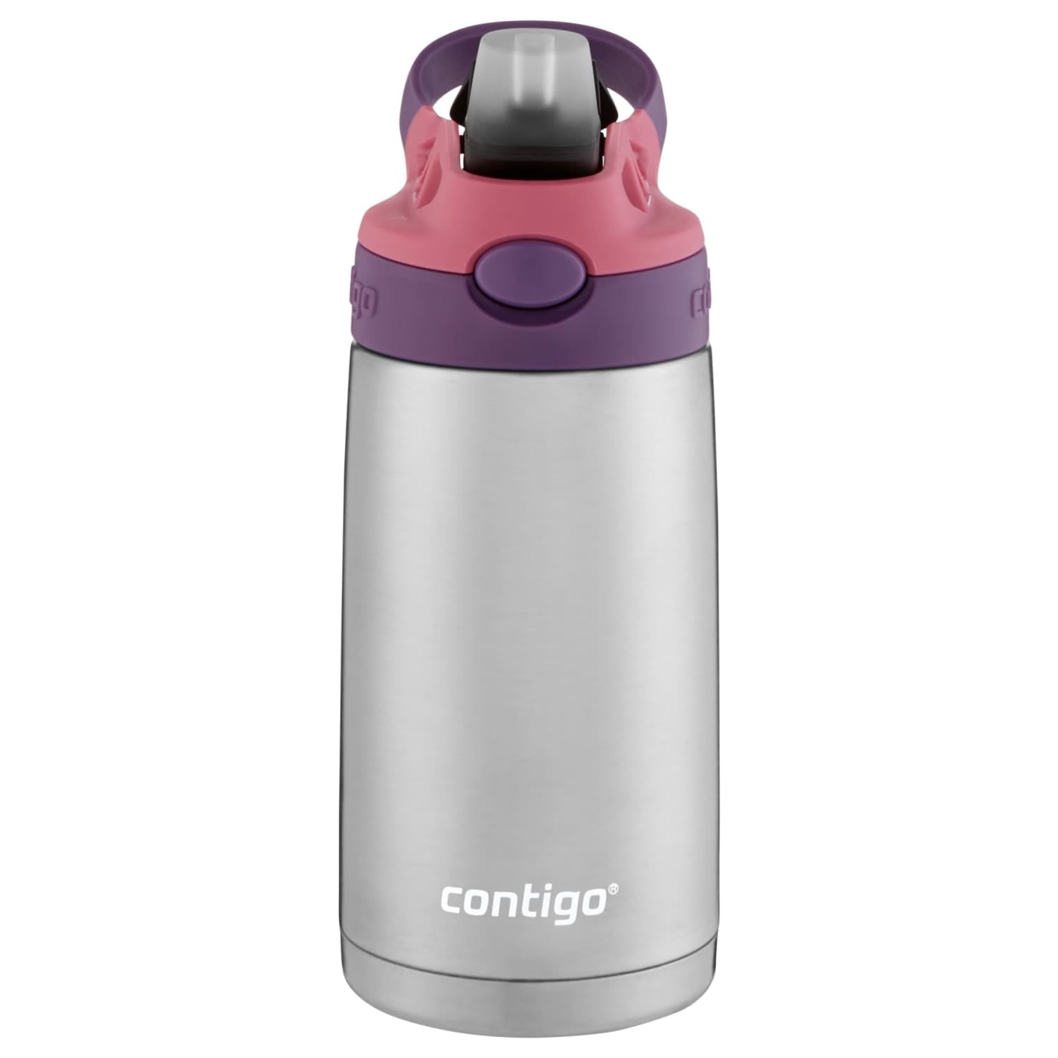 Contigo Kids Stainless Steel Water Bottle with Redesigned AUTOSPOUT Straw Lid Eggplant and Punch, 13 fl oz. | B0TD