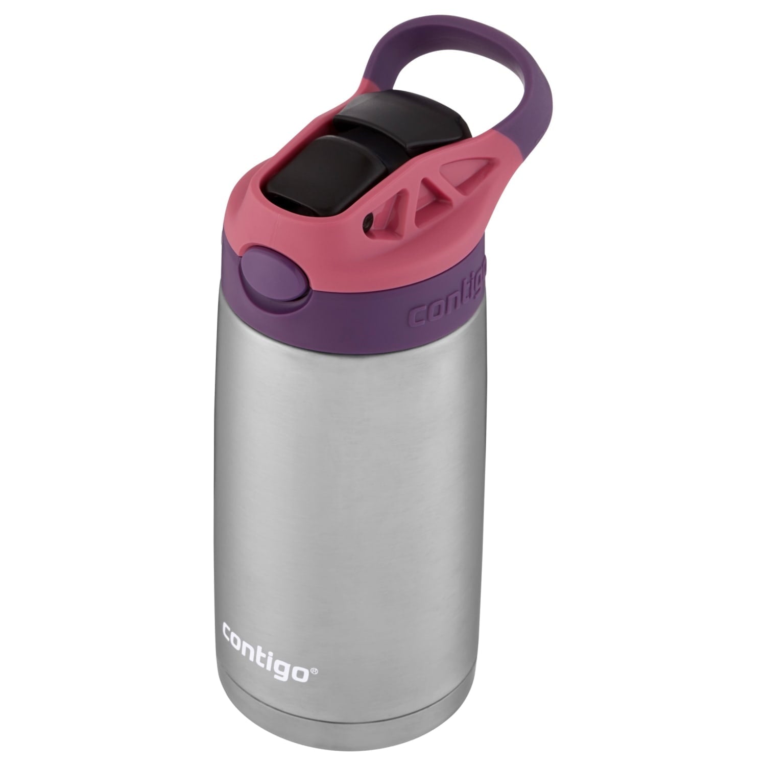 Contigo Kids Stainless Steel Water Bottle with Redesigned AUTOSPOUT Straw Lid Eggplant and Punch, 13 fl oz. | B0TD