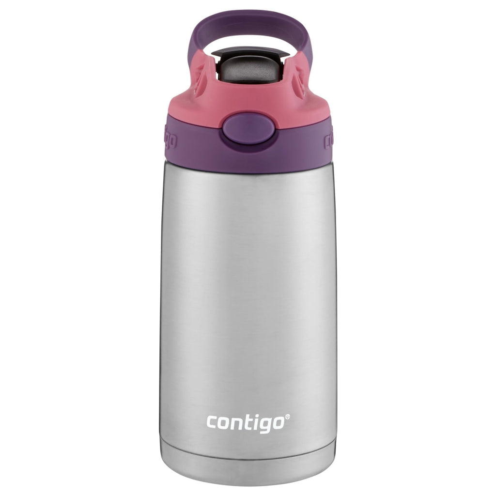 Contigo Kids Stainless Steel Water Bottle with Redesigned AUTOSPOUT Straw Lid Eggplant and Punch, 13 fl oz. | B0TD