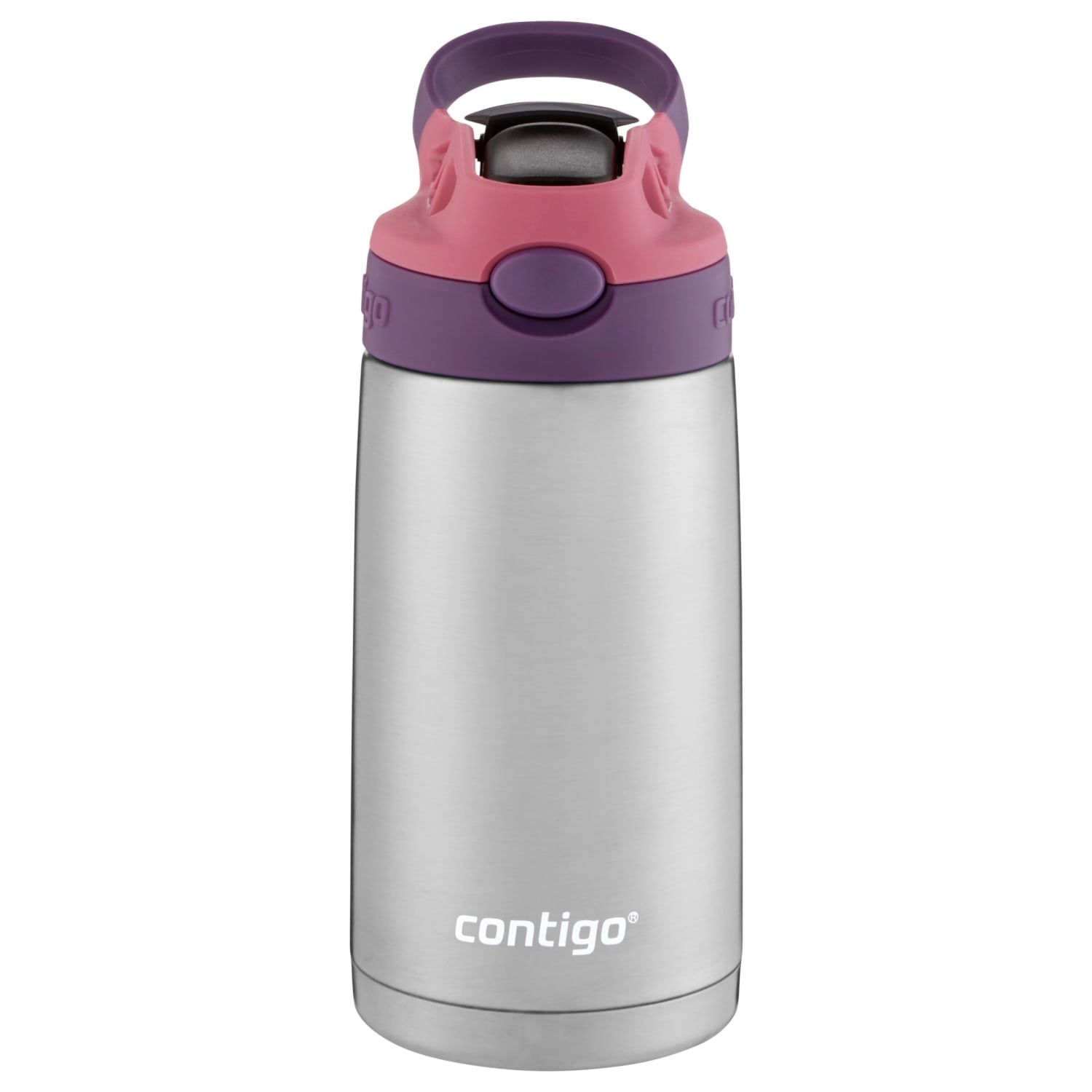Contigo Kids Stainless Steel Water Bottle with Redesigned AUTOSPOUT Straw Lid Eggplant and Punch, 13 fl oz. | B0TD