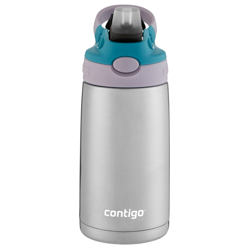 Contigo Kids Stainless Steel Water Bottle with Redesigned AUTOSPOUT Straw Lid Eggplant and Punch, 13 fl oz. | B0TD