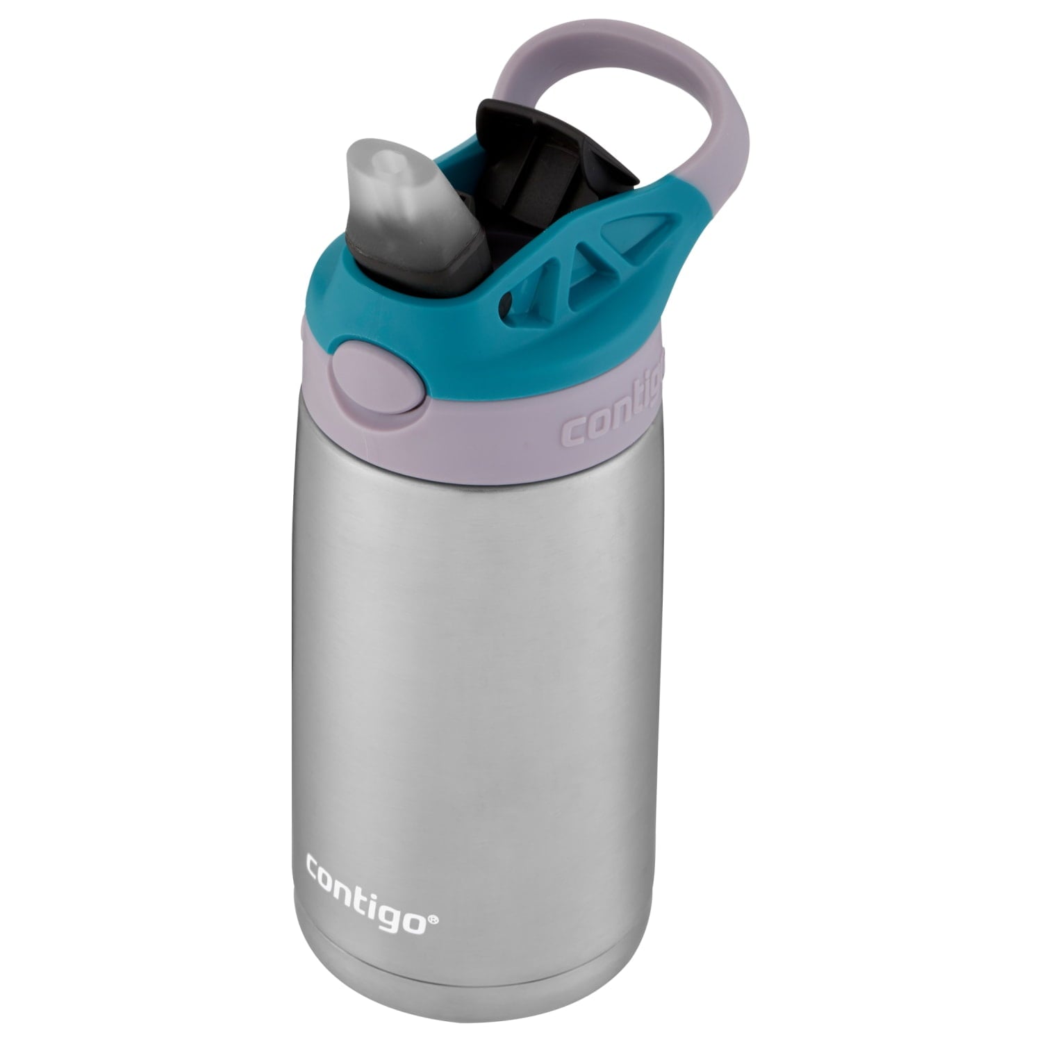 Contigo Kids Stainless Steel Water Bottle with Redesigned AUTOSPOUT Straw Lid Eggplant and Punch, 13 fl oz. | B0TD