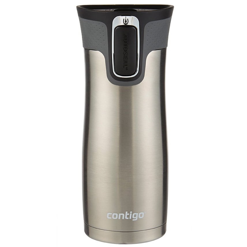 Contigo AUTOSEAL West Loop 2.0 Travel Mug, 16 oz., Stainless Steel with Black Button | 24ZC