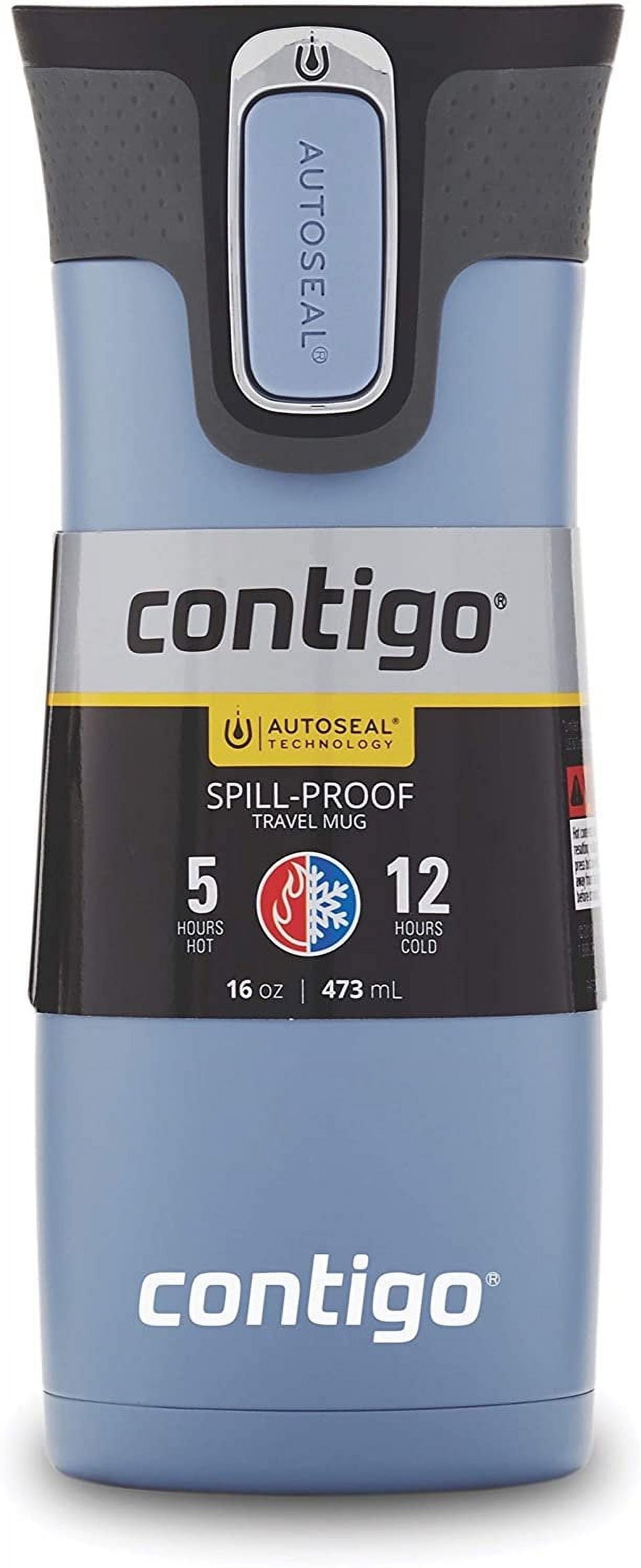 Contigo AUTOSEAL West Loop 2.0 Travel Mug, 16 oz., Stainless Steel with Black Button | 24ZC