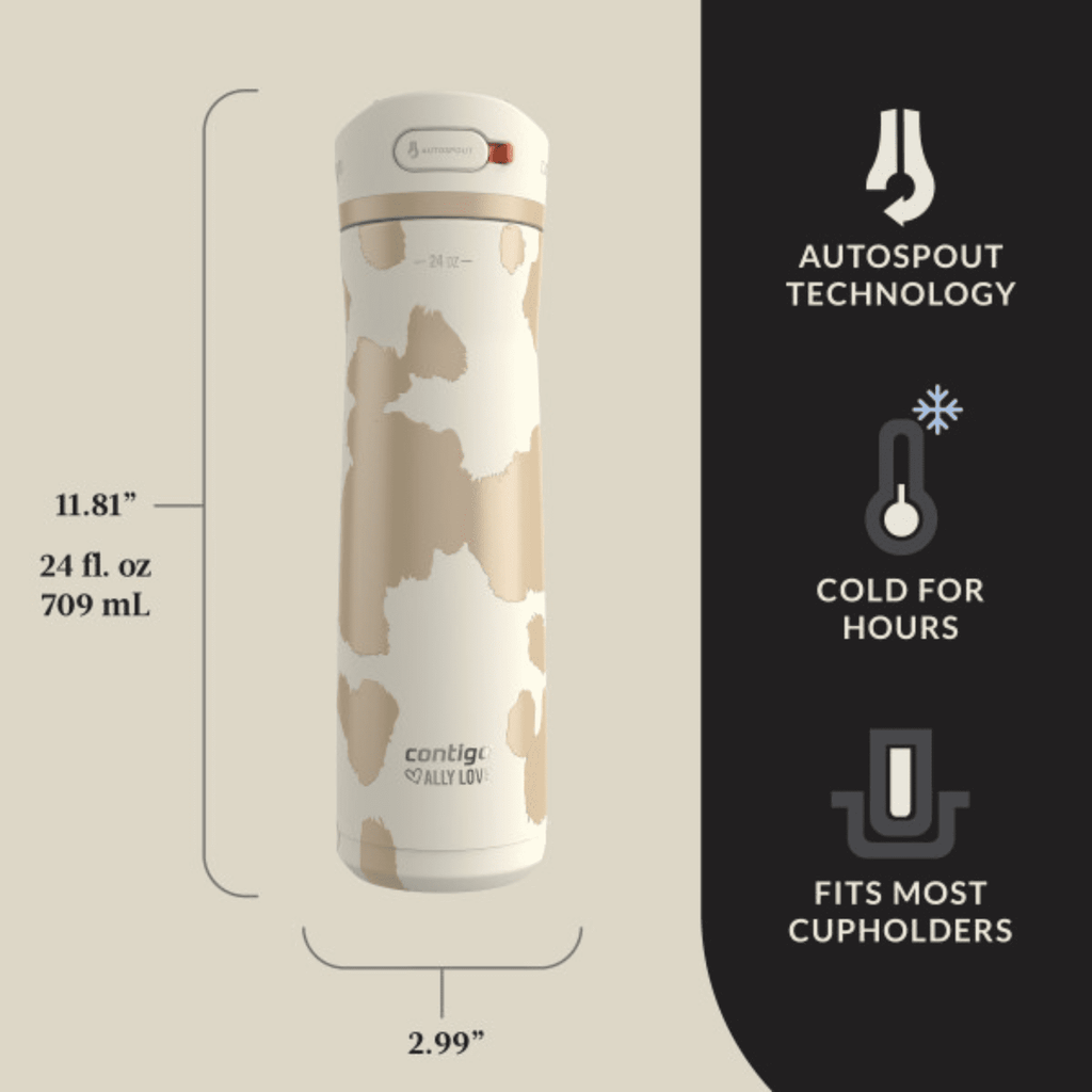Contigo x Ally Love Ashland Chill 2.0 Stainless Steel Water Bottle with Autospout Lid, 24 oz, Oatmilk | J9EC