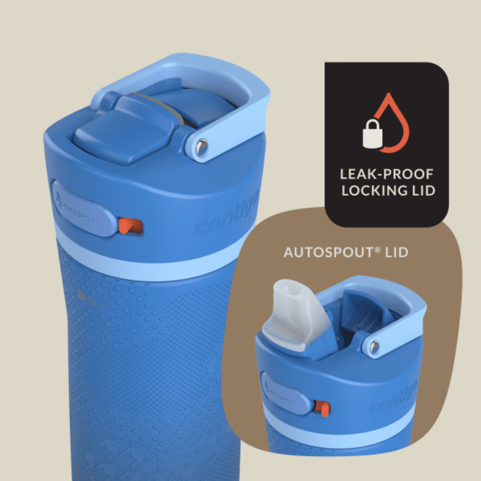 Contigo x Ally Love Ashland Chill 2.0 Stainless Steel Water Bottle with Autospout Lid, 24 oz, Oatmilk | J9EC