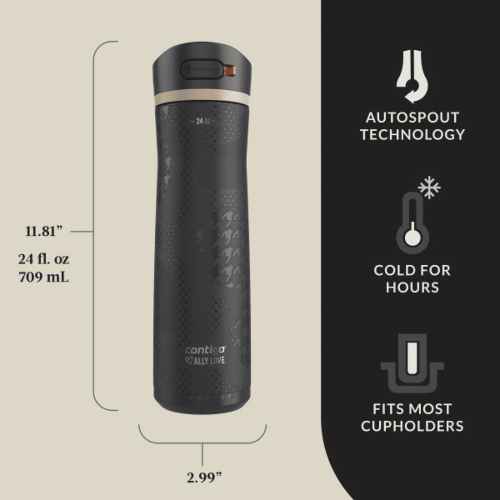 Contigo x Ally Love Ashland Chill 2.0 Stainless Steel Water Bottle with Autospout Lid, 24 oz, Oatmilk | J9EC