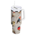 40 oz Insulated Stainless Steel Tumbler Double Wall Stainless Steel Tumbler with 2-Way Drinking Birds Pattern | CZJQ