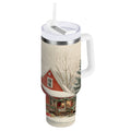 40 oz Insulated Stainless Steel Tumbler Double Wall Stainless Steel Tumbler with 2-Way Drinking House with Snow-covered Roof | WG5O
