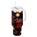 40 oz Insulated Stainless Steel Tumbler Double Wall Stainless Steel Tumbler with 2-Way Drinking Light Bulbs and Maple Leaves | JRZU