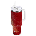 40 oz Insulated Stainless Steel Tumbler Double Wall Stainless Steel Tumbler with 2-Way Drinking Red Christmas Tree | WUT1