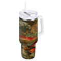 40 oz Insulated Stainless Steel Tumbler Double Wall Stainless Steel Tumbler with 2-Way Drinking Red Mushrooms | LCVZ