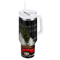 40 oz Insulated Stainless Steel Tumbler Double Wall Stainless Steel Tumbler with 2-Way Drinking Red Truck with Christmas Tree | O903