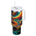 40 oz Insulated Stainless Steel Tumbler Double Wall Stainless Steel Tumbler with 2-Way Drinking Swirling Galaxy | ALJT