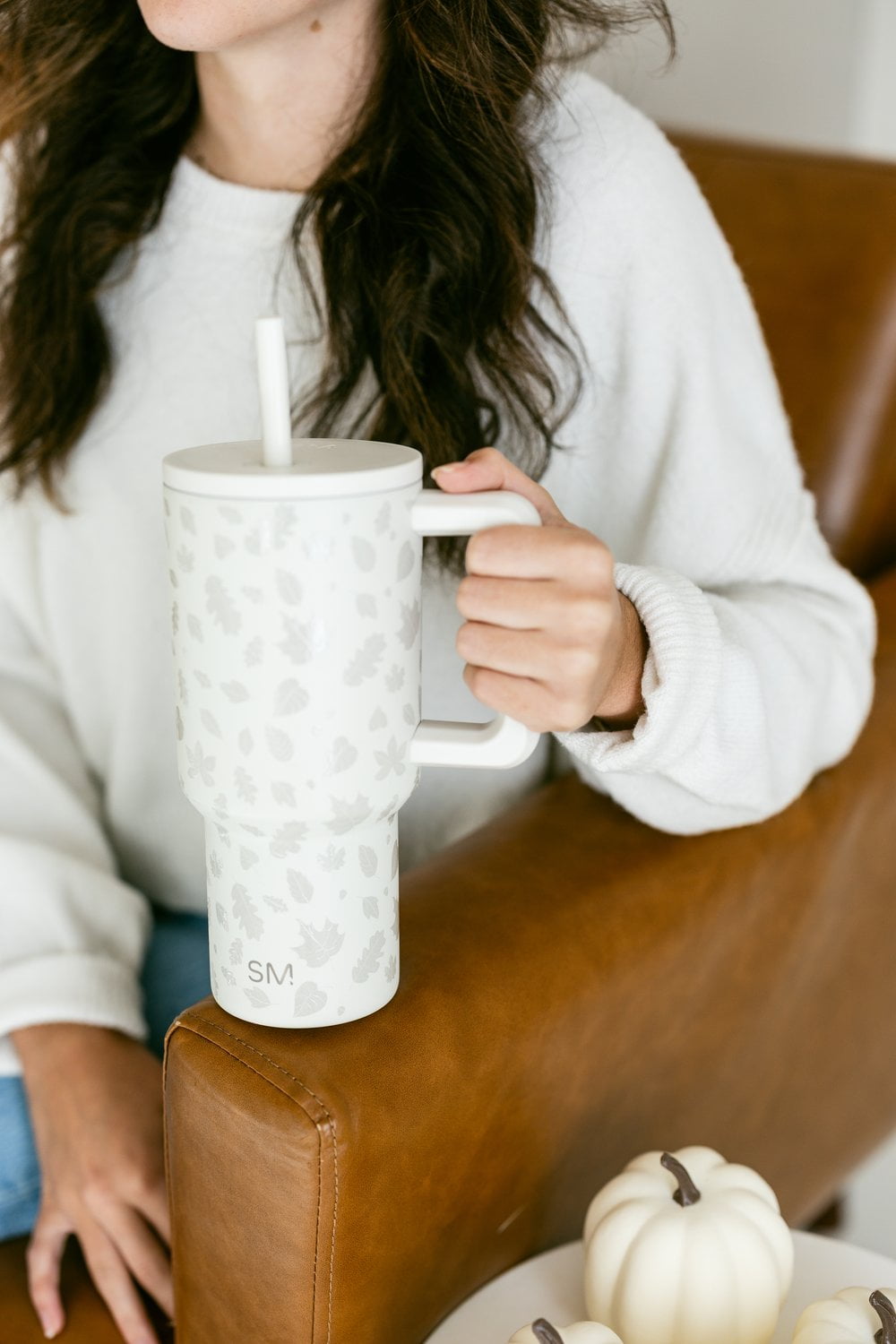 Simple Modern 30 fl oz Insulated Stainless Steel Trek Tumbler with Straw Lid | Seaglass Sage and Cream Checkmate | P40Y