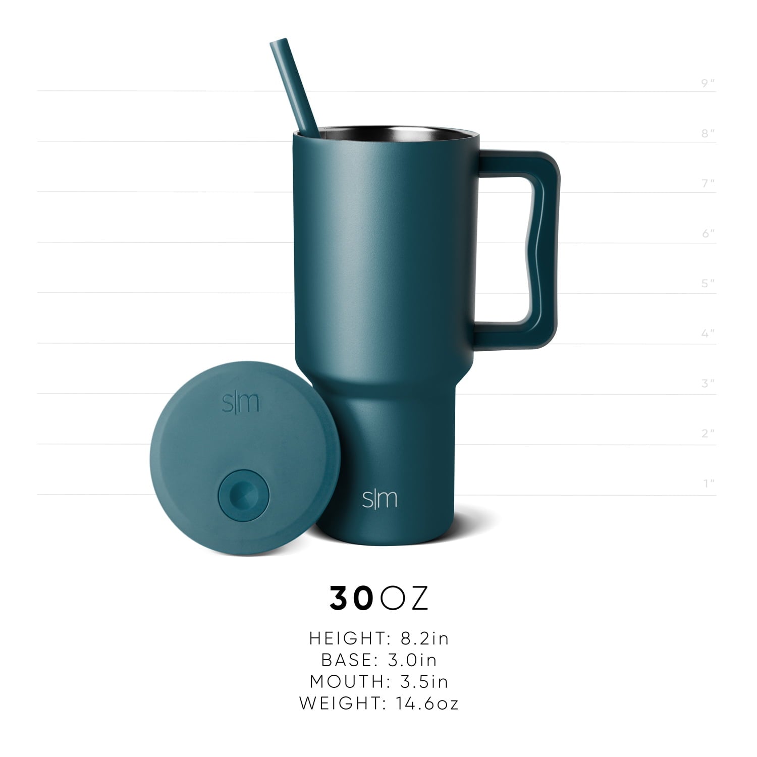 Simple Modern 30 fl oz Insulated Stainless Steel Trek Tumbler with Straw Lid | Seaglass Sage and Cream Checkmate | P40Y