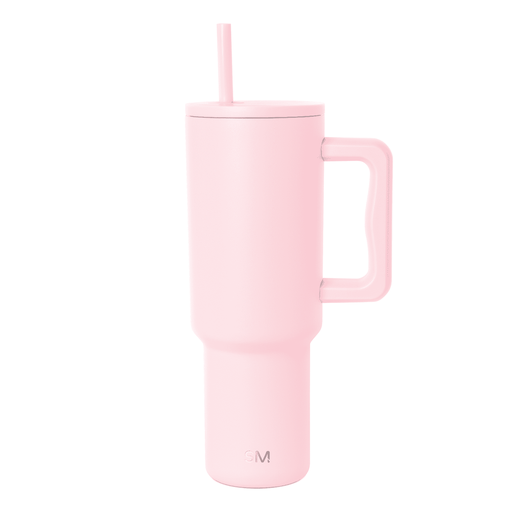 Simple Modern 40 fl oz Insulated Stainless Steel Trek Tumbler with Straw Lid | Blush | DC3U