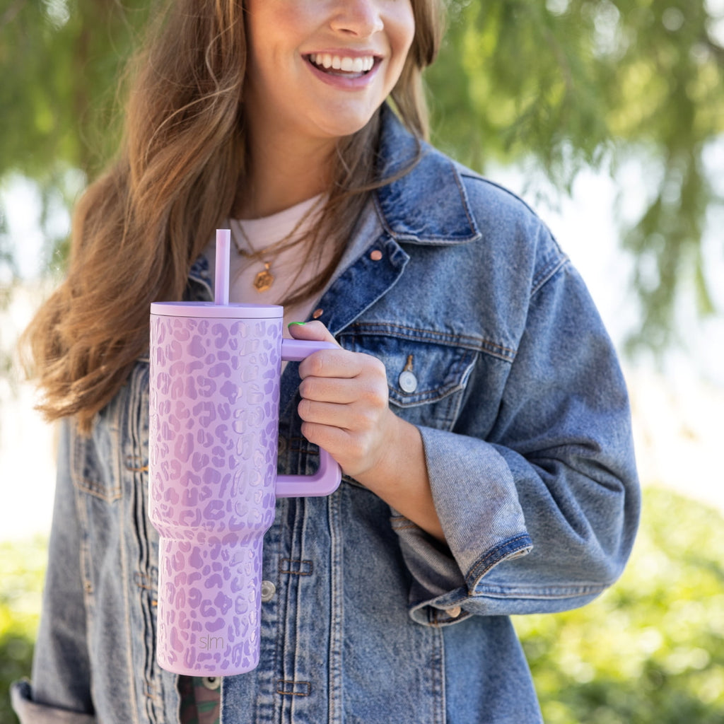 Simple Modern 40 fl oz Insulated Stainless Steel Trek Tumbler with Straw Lid | Blush | DC3U