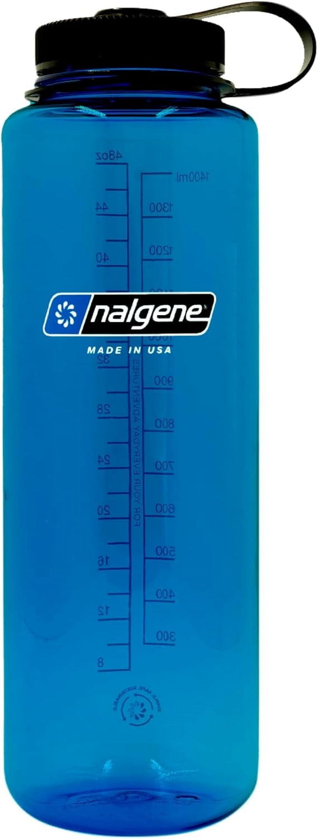 Nalgene Sustain Tritan BPA-Free Water Made with Material Derived from 50% Plastic Waste (using ISCC certified mass balance), 48 OZ, Wide Mouth, Cerulean | VET9