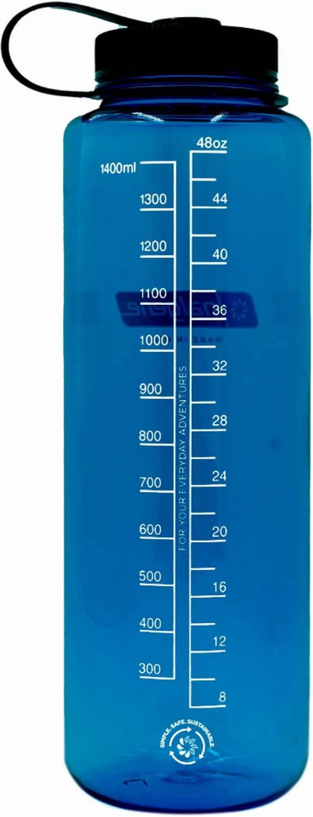 Nalgene Sustain Tritan BPA-Free Water Made with Material Derived from 50% Plastic Waste (using ISCC certified mass balance), 48 OZ, Wide Mouth, Cerulean | VET9