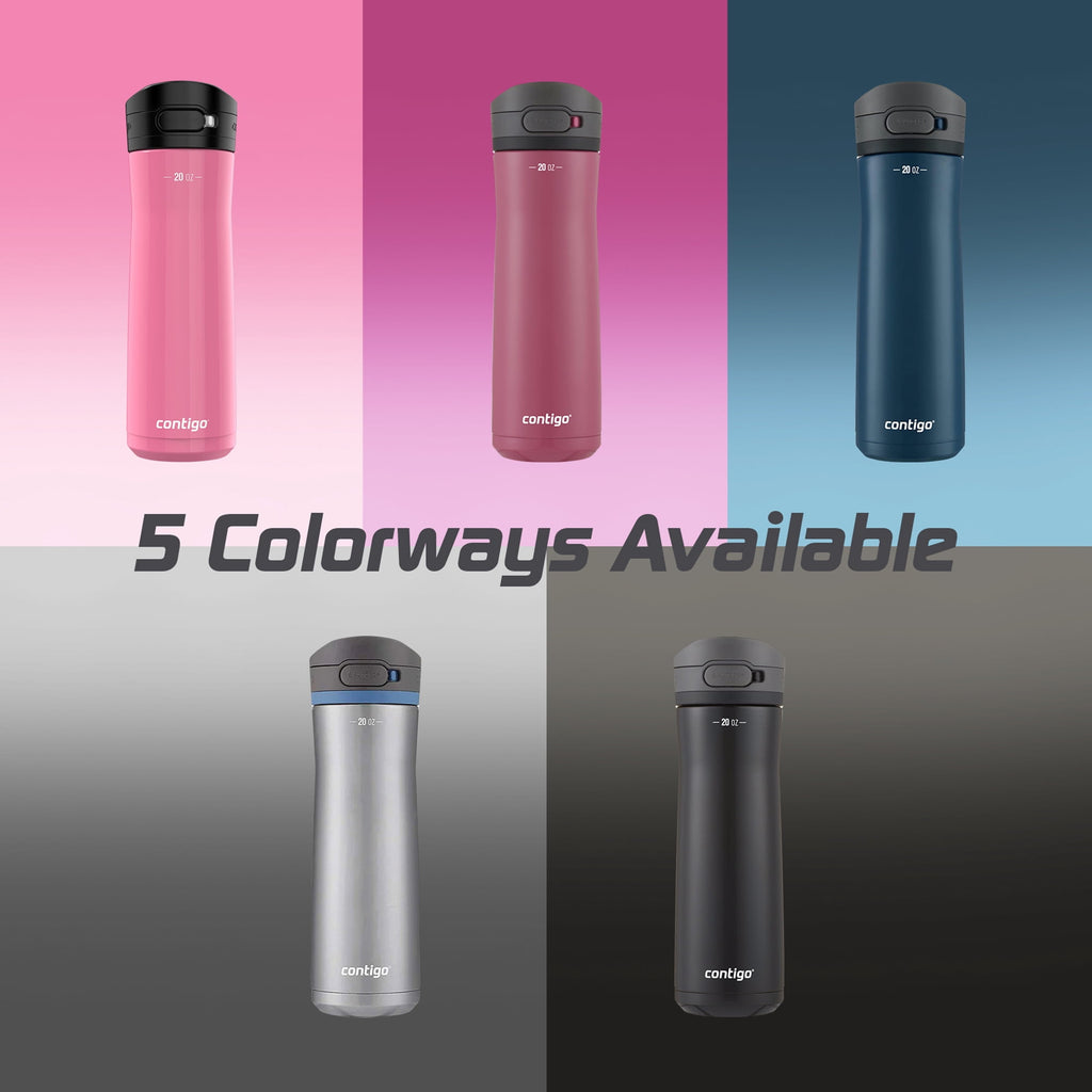 Contigo Jackson Chill 2.0 Stainless Steel Water Bottle with AUTOPOP Lid, 20 Ounces, Azalea | RFI5