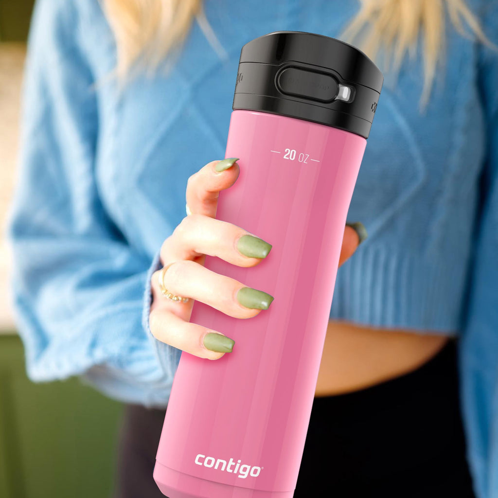 Contigo Jackson Chill 2.0 Stainless Steel Water Bottle with AUTOPOP Lid, 20 Ounces, Azalea | RFI5