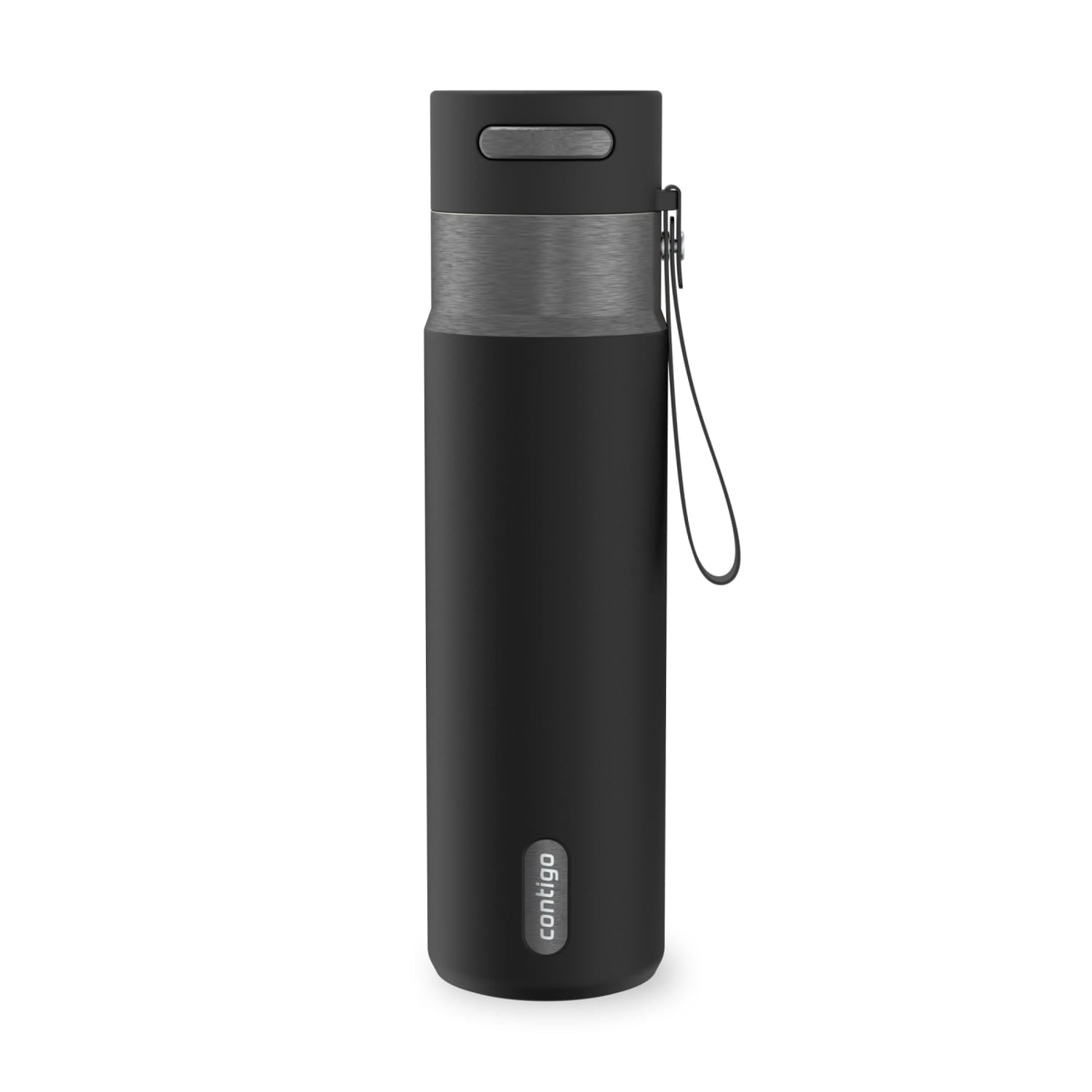 Contigo AutoSeal Leakproof Stainless Steel Reusable Water Bottle Tumbler with Carrying Strap, Cream/Champagne, 24 oz | YNTK