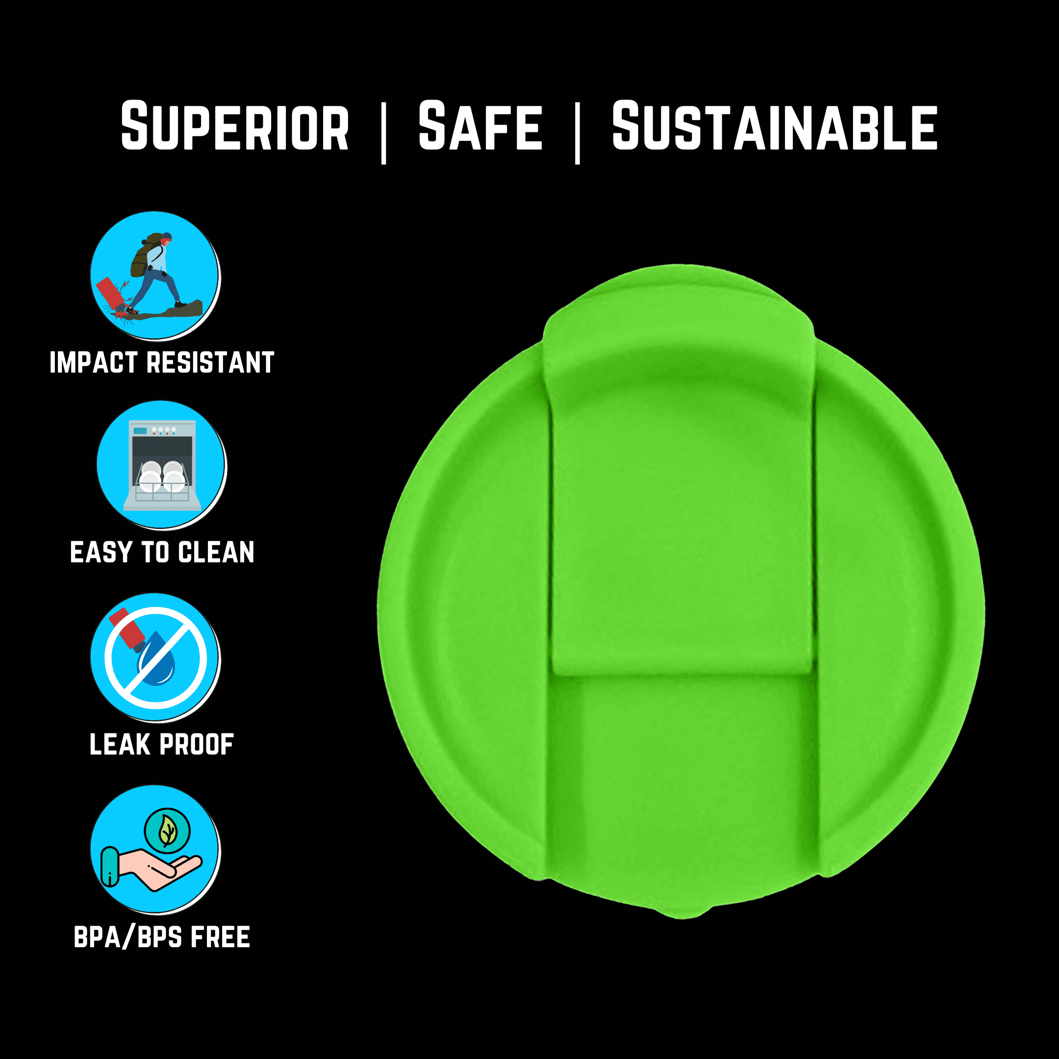 NuRich Hydro Wide Mouth Flip and Sip Replacement Coffee Lid or Cap Accessories Compatible with Hydroflask, Nalgene, and Many More Top Water Bottle Brands Sizes 12 16 18 20 32 40 64 Ounce | ENDT