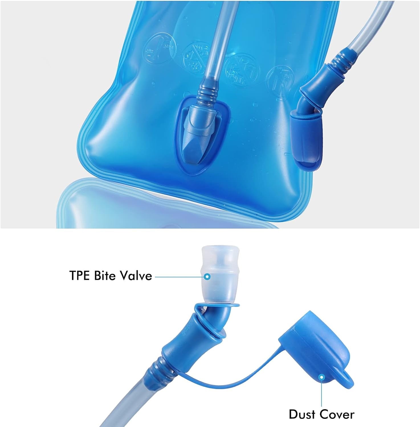 TAGVO Hydration Bladder 2 Liter BPA Free 70oz + Cleaning Brushes Kit, Leakproof Water Bladder Travel Reservoir Hydration Bag, Easy Cleaning by 3 Brushes and Air Drying by Collapsible Frame | P943
