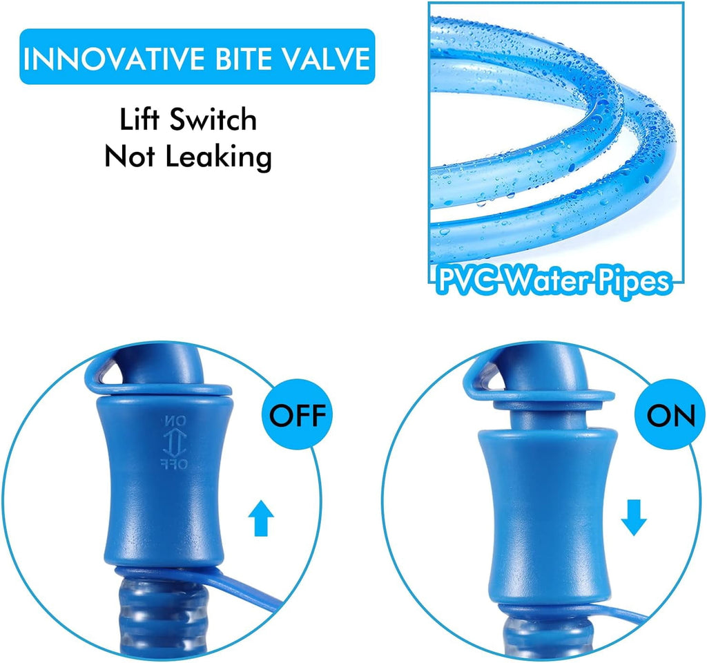 TAGVO Hydration Bladder 2 Liter BPA Free 70oz + Cleaning Brushes Kit, Leakproof Water Bladder Travel Reservoir Hydration Bag, Easy Cleaning by 3 Brushes and Air Drying by Collapsible Frame | P943