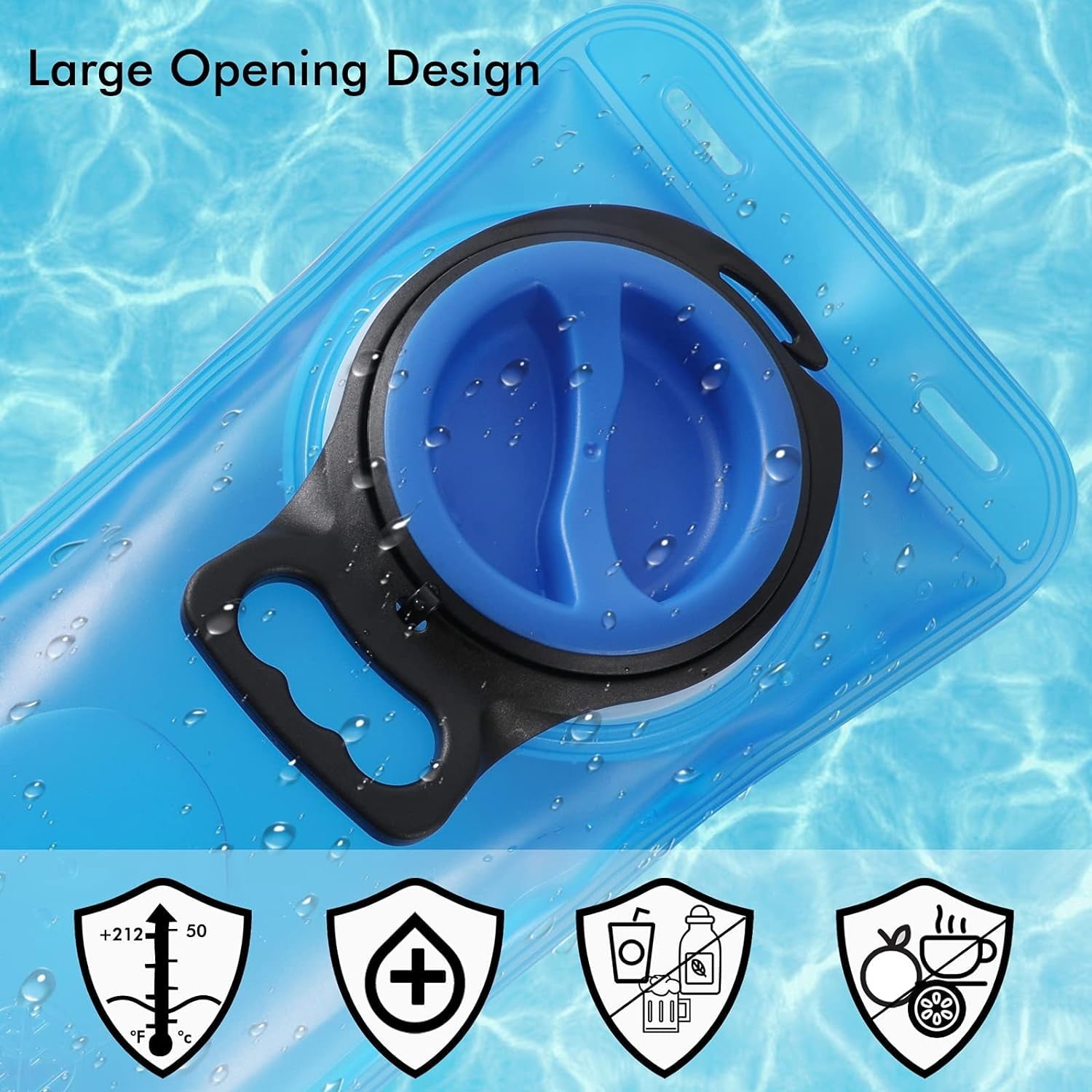 TAGVO Hydration Bladder 2 Liter BPA Free 70oz + Cleaning Brushes Kit, Leakproof Water Bladder Travel Reservoir Hydration Bag, Easy Cleaning by 3 Brushes and Air Drying by Collapsible Frame | P943