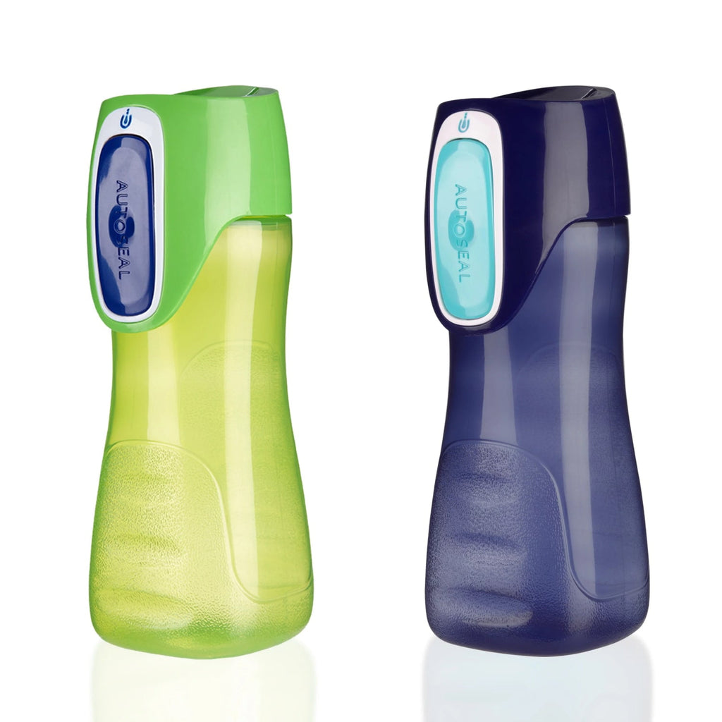 Contigo Kids Trekker Water Bottle with AUTOSEAL Lid Navy Blue and Granny Smith Green, 14 fl oz., 2-pack | UQCK