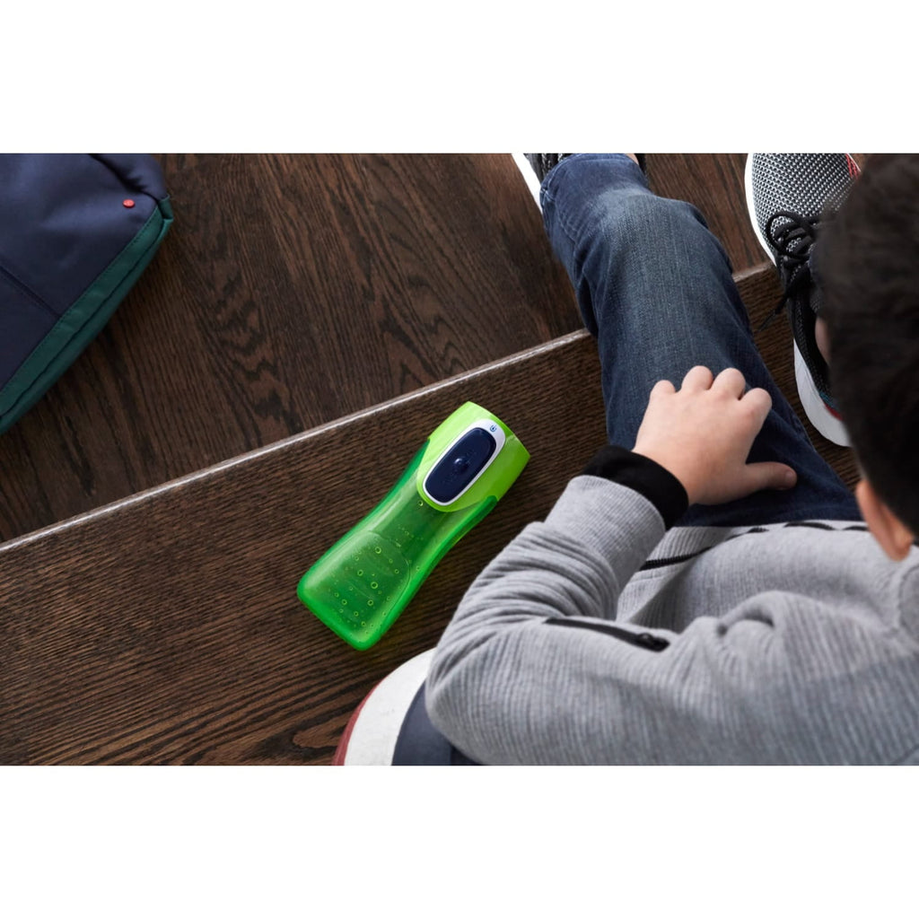 Contigo Kids Trekker Water Bottle with AUTOSEAL Lid Navy Blue and Granny Smith Green, 14 fl oz., 2-pack | UQCK