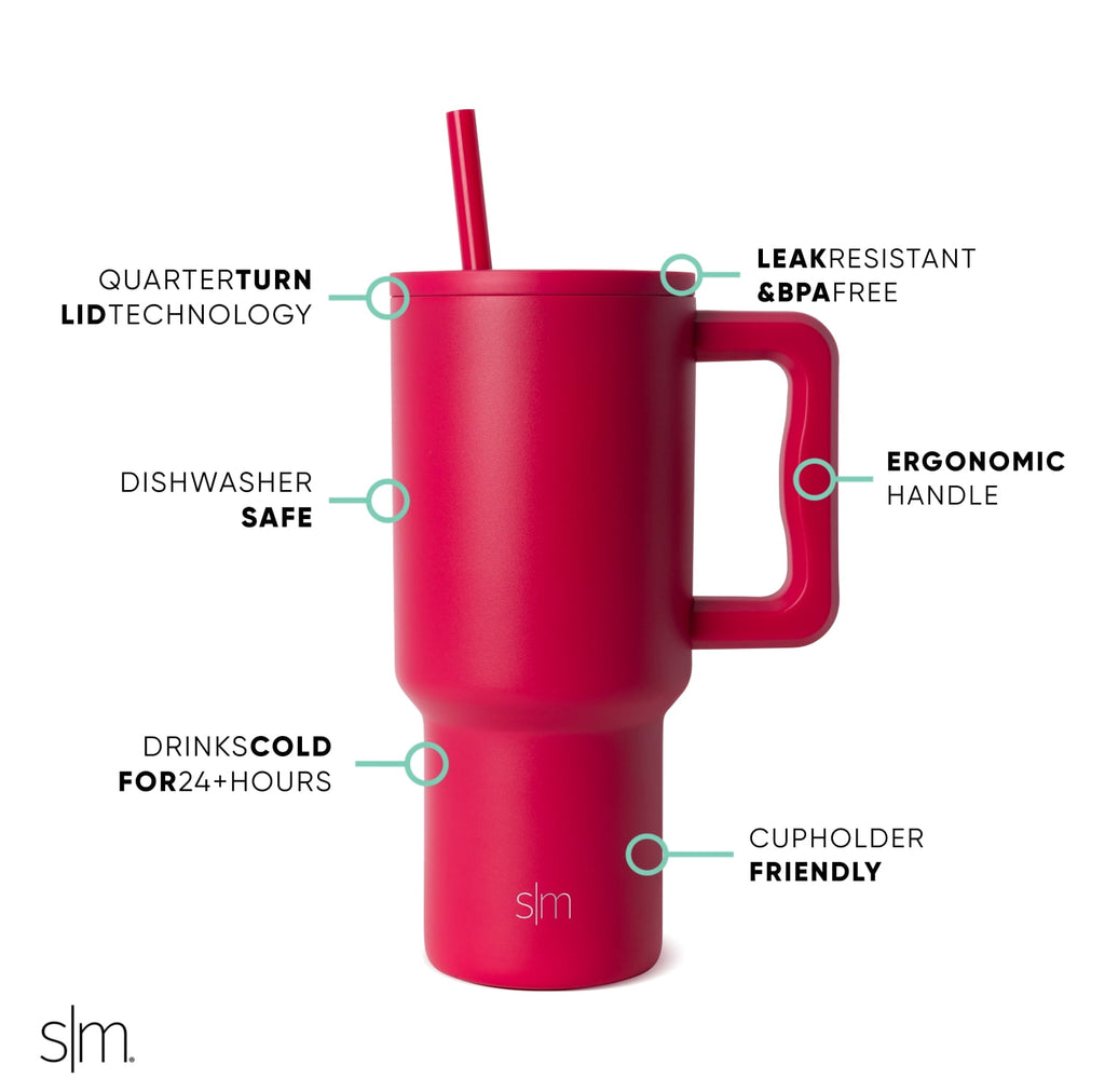 Simple Modern 30 fl oz Insulated Stainless Steel Trek Tumbler with Straw Lid | Seaglass Sage and Cream Checkmate | P40Y