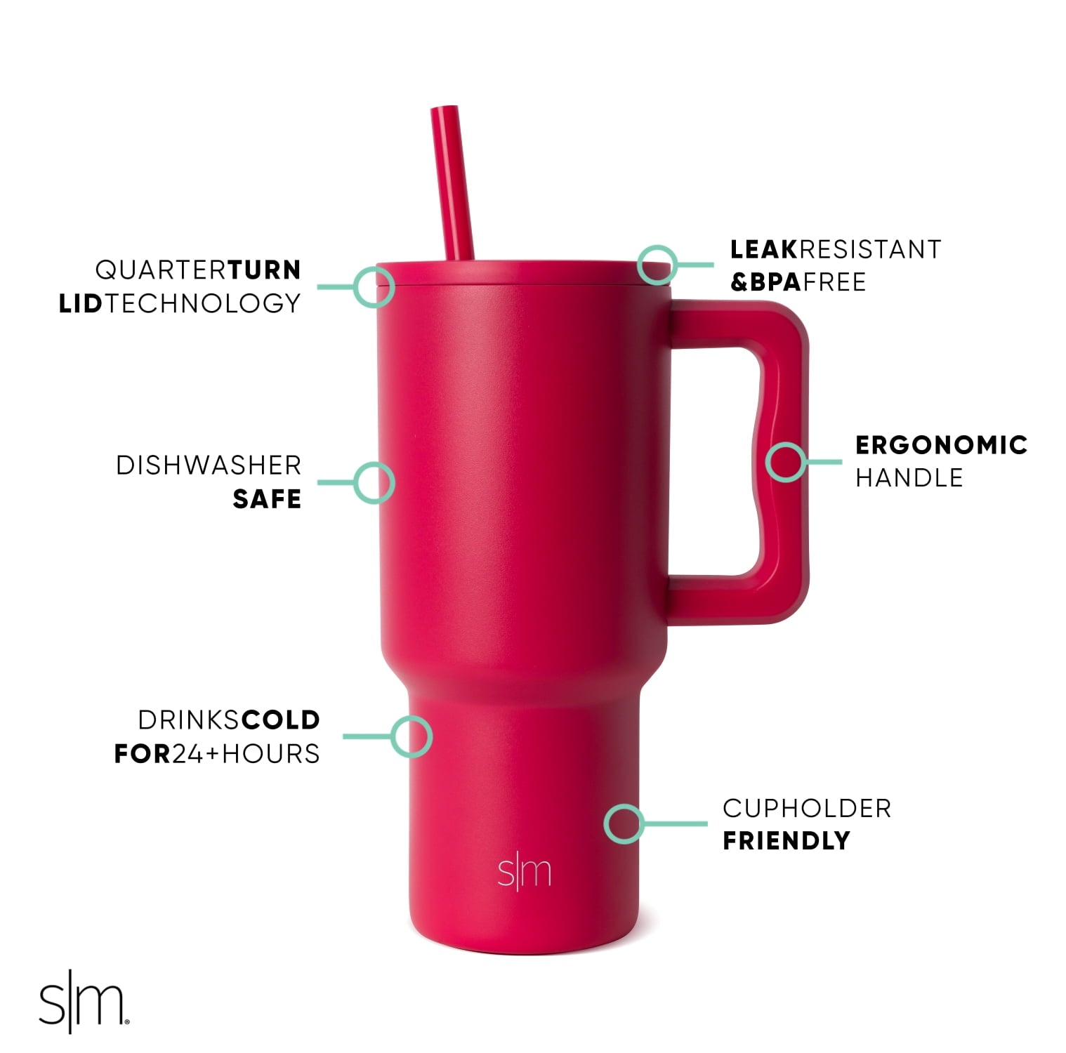 Simple Modern 30 fl oz Insulated Stainless Steel Trek Tumbler with Straw Lid | Seaglass Sage and Cream Checkmate | P40Y