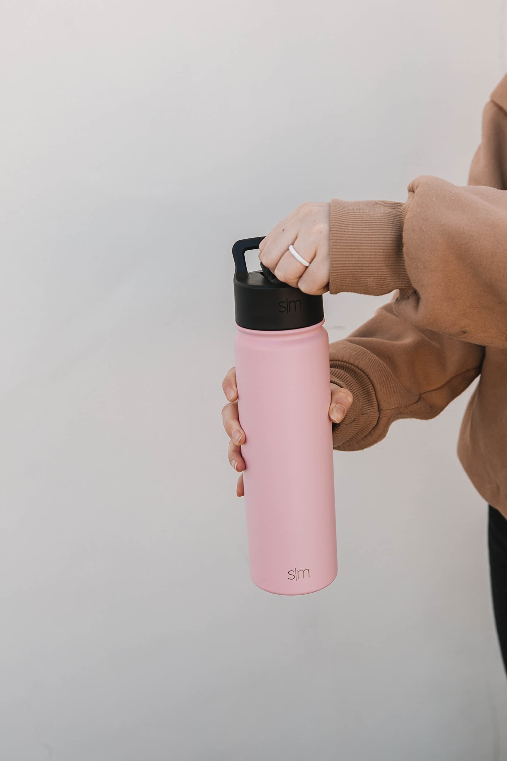 Simple Modern Kids Water Bottle with Straw Lid Vacuum Insulated Stainless Steel Metal Thermos Bottles | Reusable Leak Proof BPA-Free Flask for School | Summit Collection | 18oz, Blush -Blush | UNHG