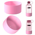 Linkidea 2 Pack Water Bottle Boot Compatible with Nalgene Sustain Wide Mouth 32oz/48oz, Narrow Mouth 32oz, Silicone Anti-Slip Bottle Bottom Bumper Protector (Light Pink) | 8O06