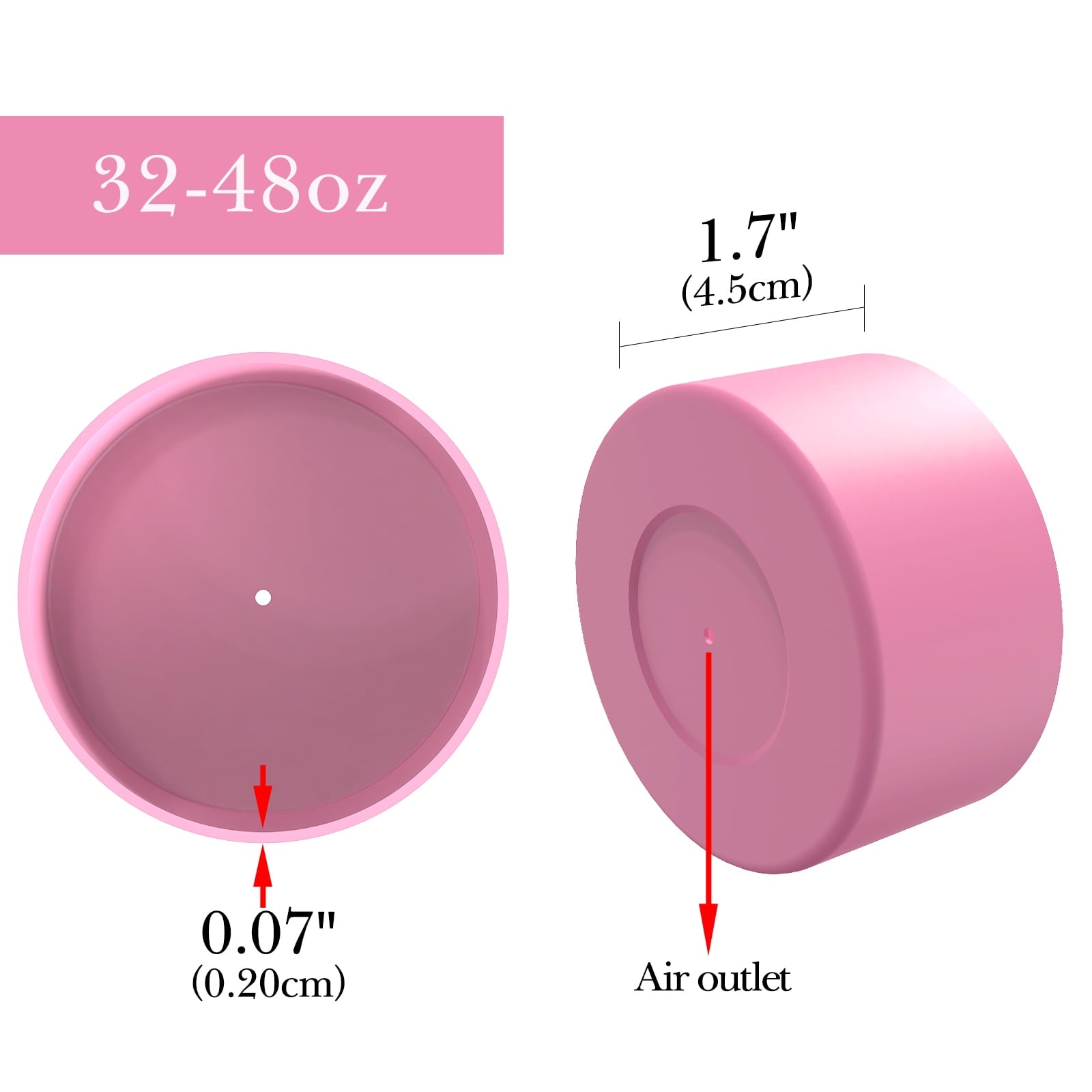 Linkidea 2 Pack Water Bottle Boot Compatible with Nalgene Sustain Wide Mouth 32oz/48oz, Narrow Mouth 32oz, Silicone Anti-Slip Bottle Bottom Bumper Protector (Light Pink) | 8O06